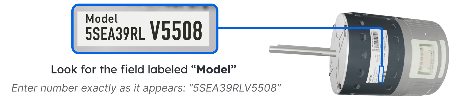 Look for the field labeled Model